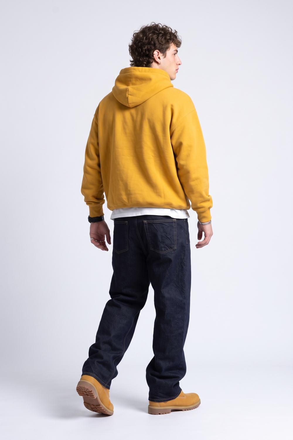 Kontrast Dikişli Baggy Jean Pantolon