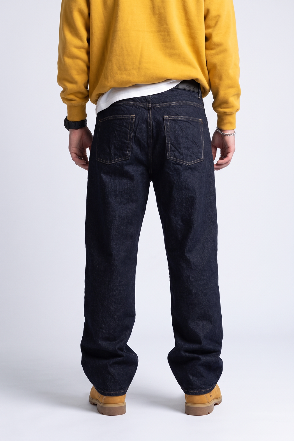 Kontrast Dikişli Baggy Jean Pantolon