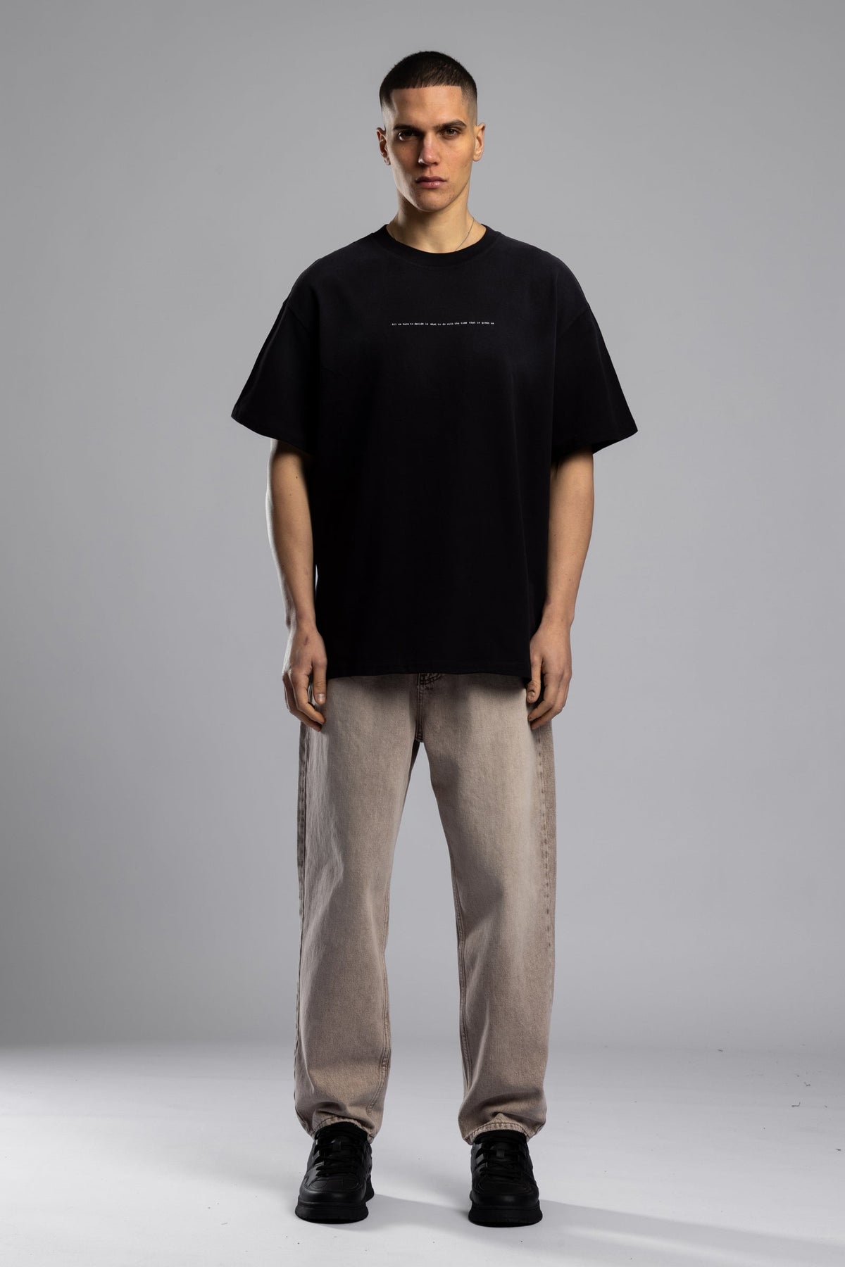 Minimal Yazı Baskılı Yıkamalı T-Shirt