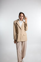 Christina's Storm-Beige Double Layer Blazer-Ceket-1-fleurdirect.live