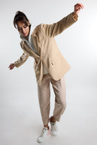 Christina's Storm-Beige Double Layer Blazer-Ceket-2-fleurdirect.live