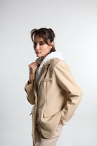 Christina's Storm-Beige Double Layer Blazer-Ceket-3-fleurdirect.live