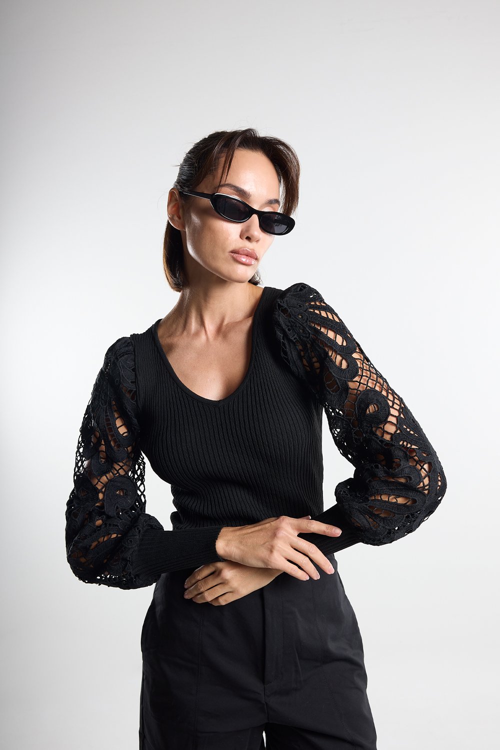 Christina's Storm-Black Crochet Bodysuit-Bodysuit-1-fleurdirect.live