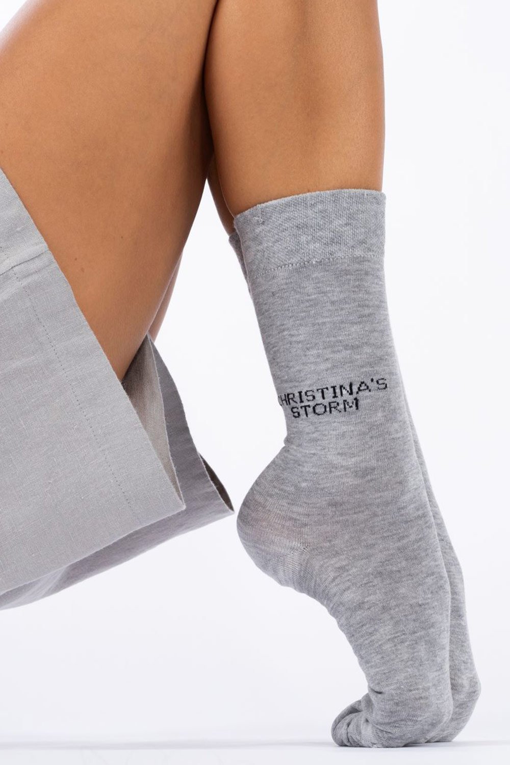 Christina's Storm-Comfy Cs Socks Gray-Çorap-2-fleurdirect.live
