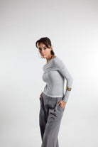Christina's Storm-Draped Off The Shoulder Bodysuit-Bodysuit-5-fleurdirect.live