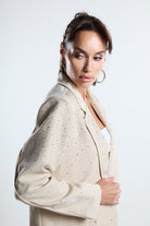 Christina's Storm-Shiny Beige Blazer-Ceket-3-fleurdirect.live