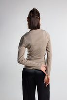 Christina's Storm-Taupe Draped Light Weight Top-T-Shirts-2-fleurdirect.live