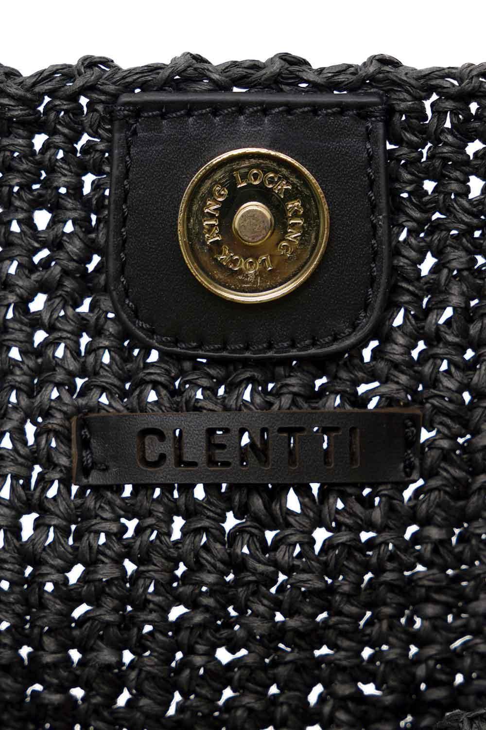 Clentti-Basic Bag Black Hasır Siyah Çanta-Omuz Çantası-5-fleurdirect.live