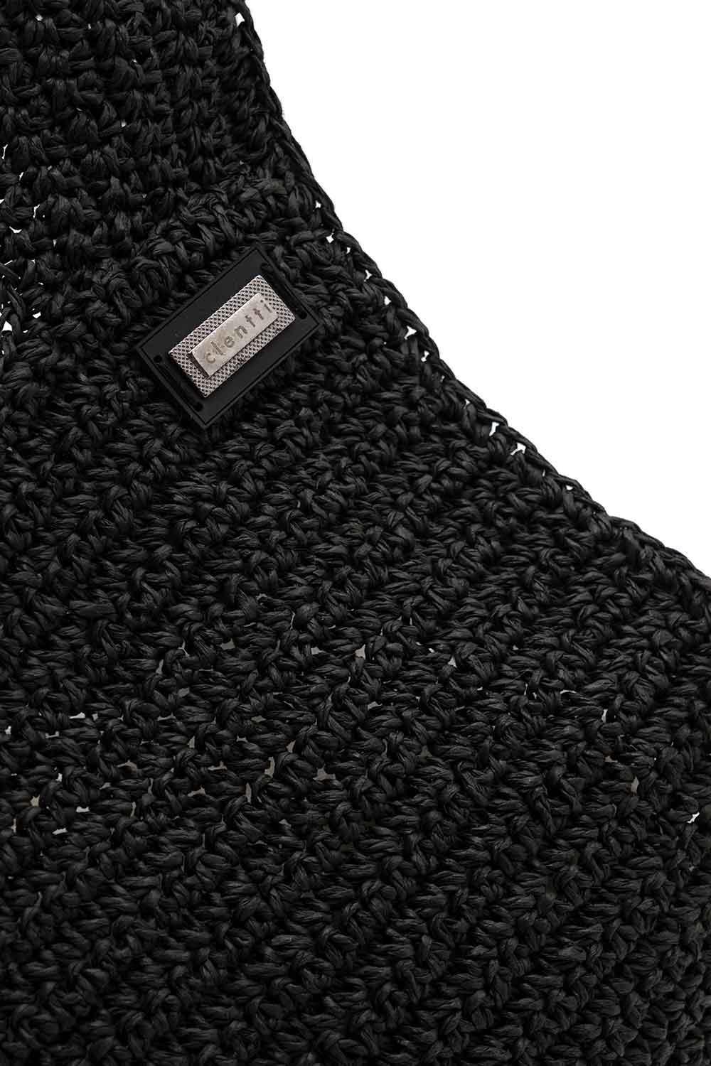 Clentti-Puzzle Bag Black / Hasır Siyah Çanta-Omuz Çantası-4-fleurdirect.live