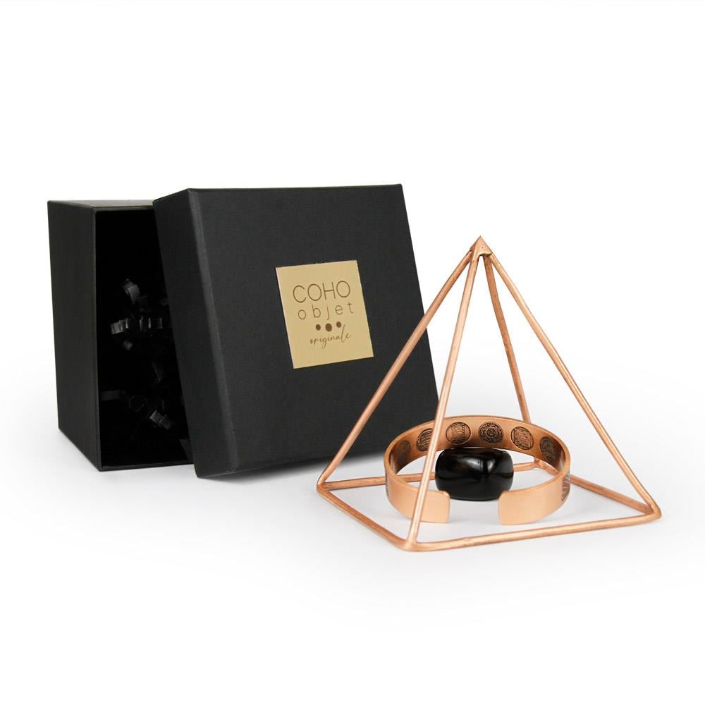 Coho Objet-Coho Cosmos Saf Bakır Mini Enerji Temizleme Piramidi-Takı Standı-6-fleurdirect.live