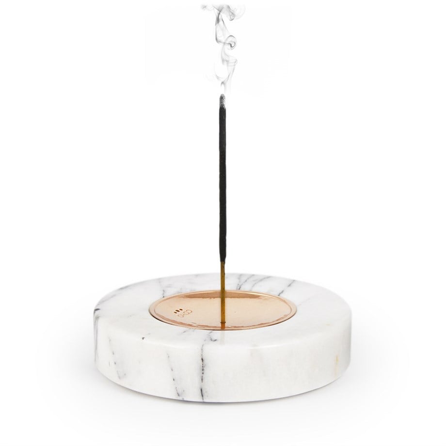 Coho Objet-Crystal Circle Bakır Kaseli Mermer Tütsü Tabağı-Tütsülük-1-fleurdirect.live