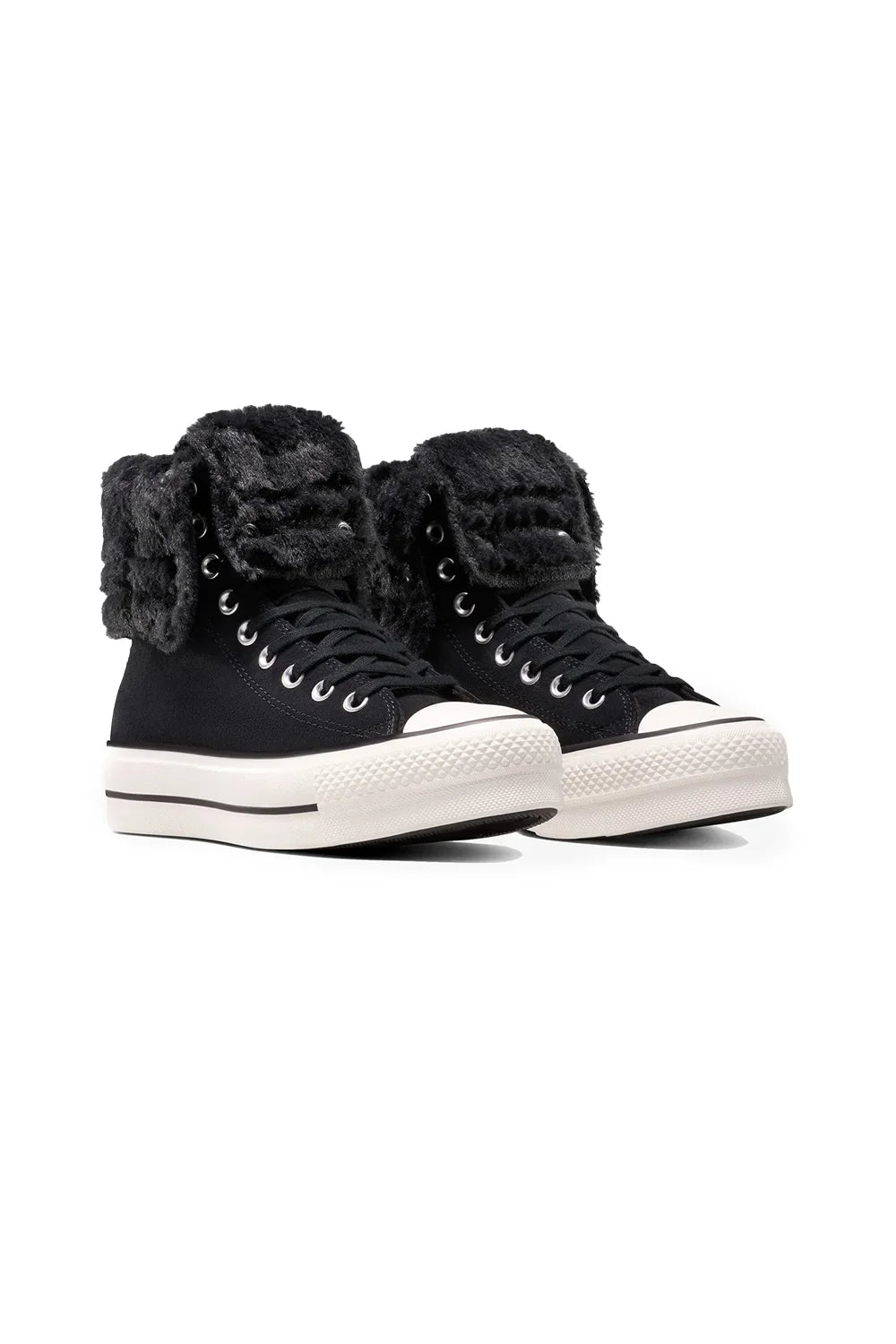 Converse-Chuck Taylor All Star Fold Over Lift Kadın Siyah Süet Sneaker-Sneakers-4-fleurdirect.live