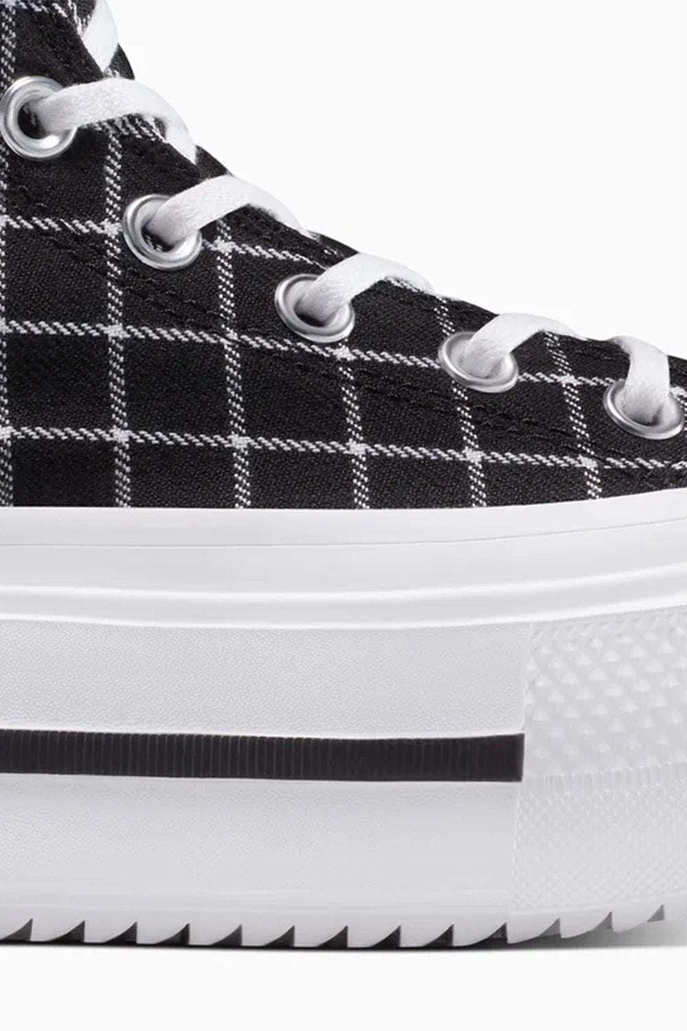 Converse-Chuck Taylor All Star Lift Double Stack Platform Plaid Ekoseli Kadın Bileklli Sneakers-Sneakers-4-fleurdirect.live