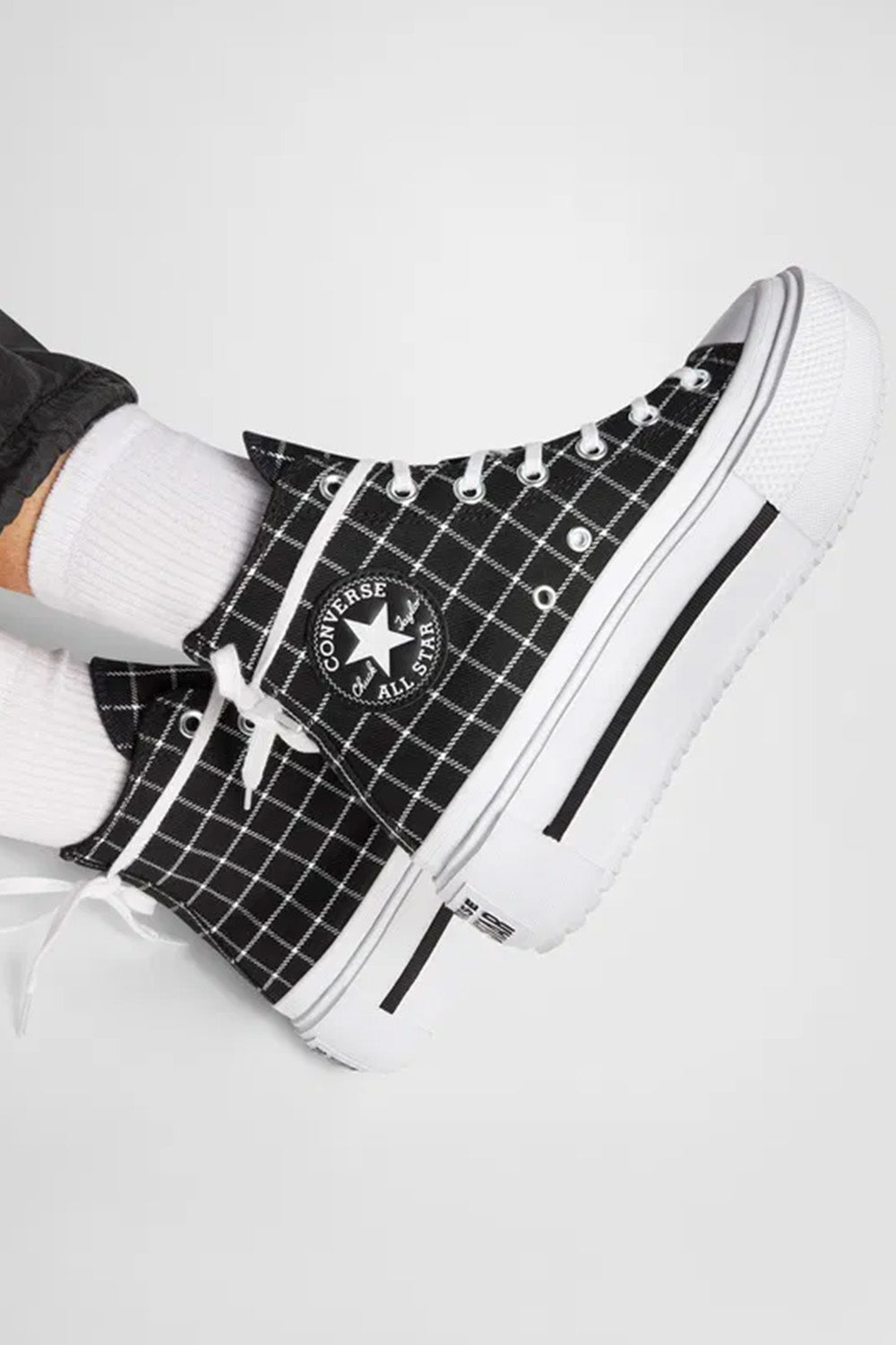 Converse-Chuck Taylor All Star Lift Double Stack Platform Plaid Ekoseli Kadın Bileklli Sneakers-Sneakers-6-fleurdirect.live
