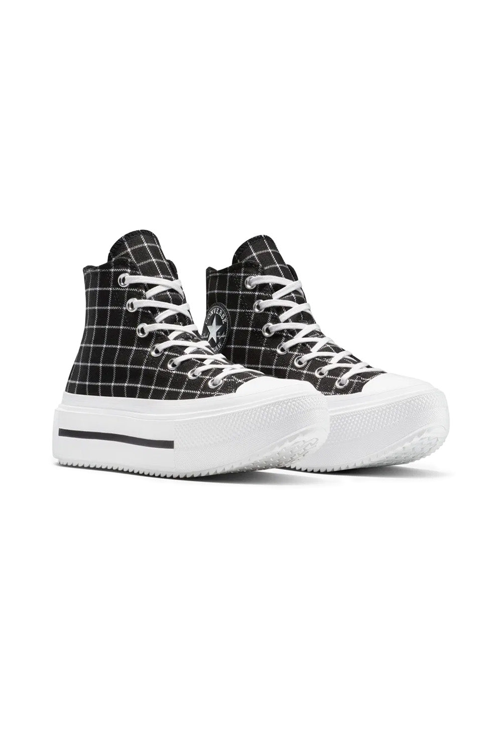 Converse-Chuck Taylor All Star Lift Double Stack Platform Plaid Ekoseli Kadın Bileklli Sneakers-Sneakers-7-fleurdirect.live