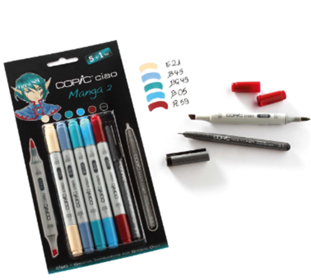 Copic-Ciao Marker Çizim Kalemi Seti 5+1 Set Manga 2-Çizim Kalemi-1-fleurdirect.live