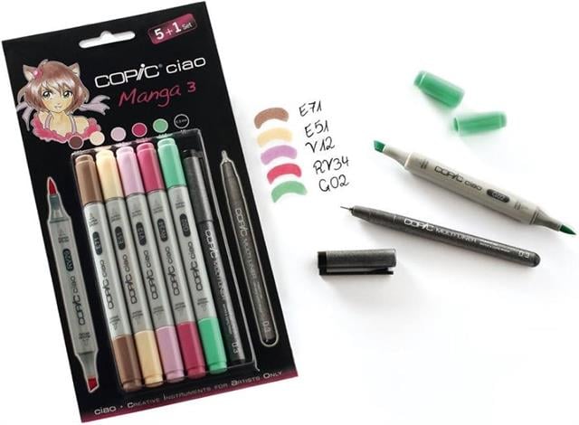 Copic-Ciao Marker Çizim Kalemi Seti 5+1 Set Manga 3-Çizim Kalemi-1-fleurdirect.live