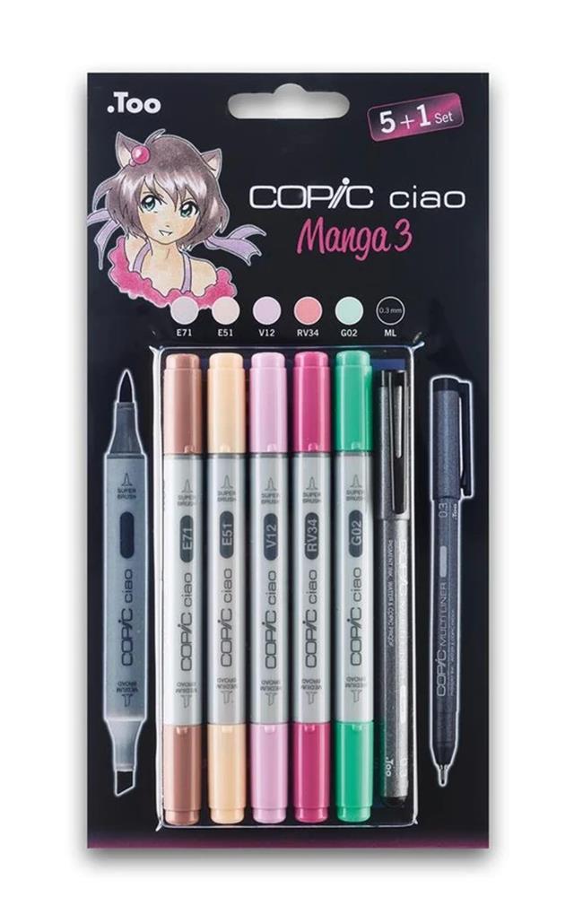 Copic-Ciao Marker Çizim Kalemi Seti 5+1 Set Manga 3-Çizim Kalemi-2-fleurdirect.live