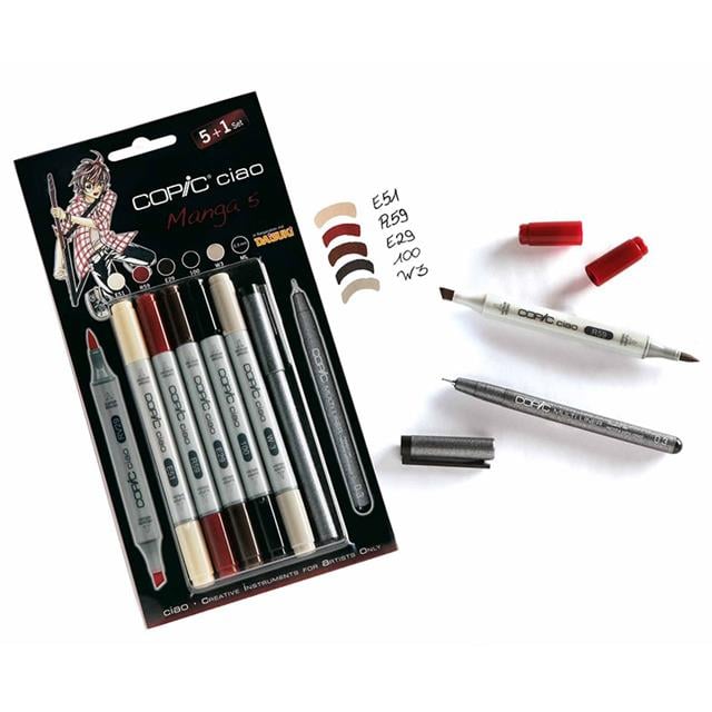 Copic-Ciao Marker Çizim Kalemi Seti 5+1 Set Manga 5-Çizim Kalemi-1-fleurdirect.live