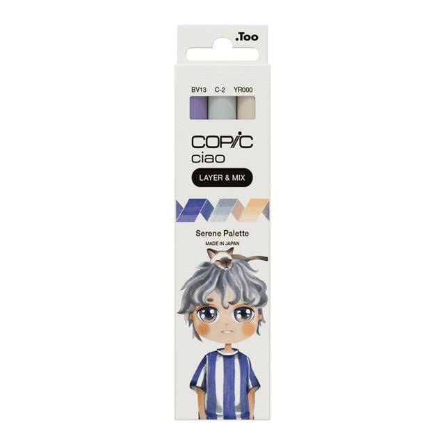 Copic-Copic Ciao 3'lü Layer & Mix Set Serene Palette-Kalem Seti-1-fleurdirect.live