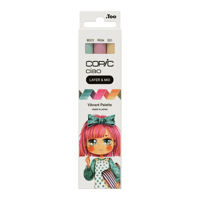 Copic-Copic Ciao 3'lü Layer & Mix Set Vibrant Palette-Kalem Seti-1-fleurdirect.live