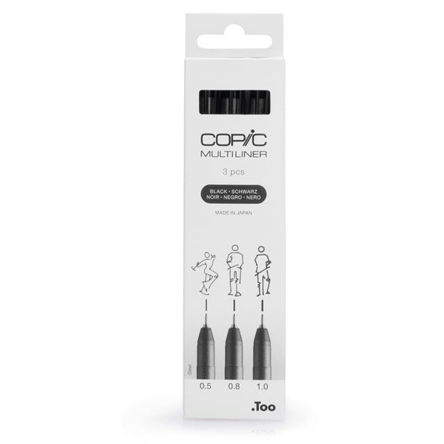 Copic-Copic Multiliner 3'lü Siyah Set Broad-Kalem Seti-1-fleurdirect.live
