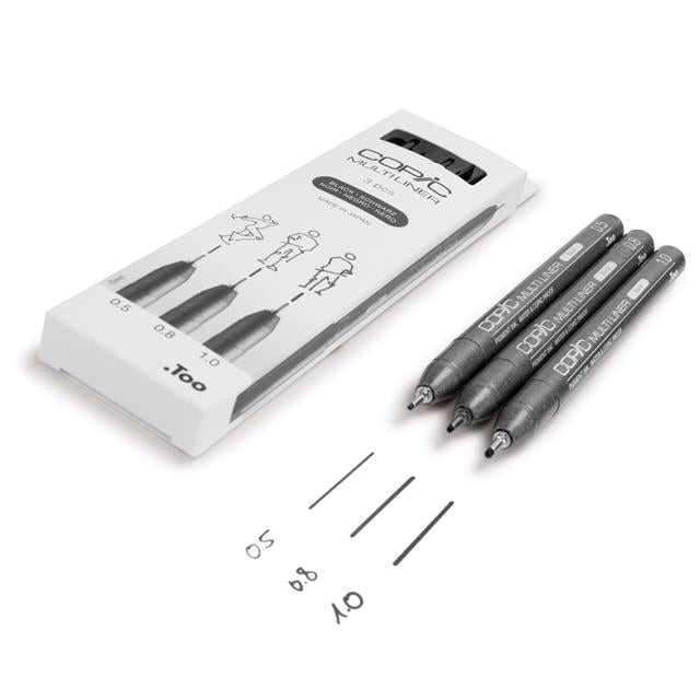 Copic-Copic Multiliner 3'lü Siyah Set Broad-Kalem Seti-3-fleurdirect.live