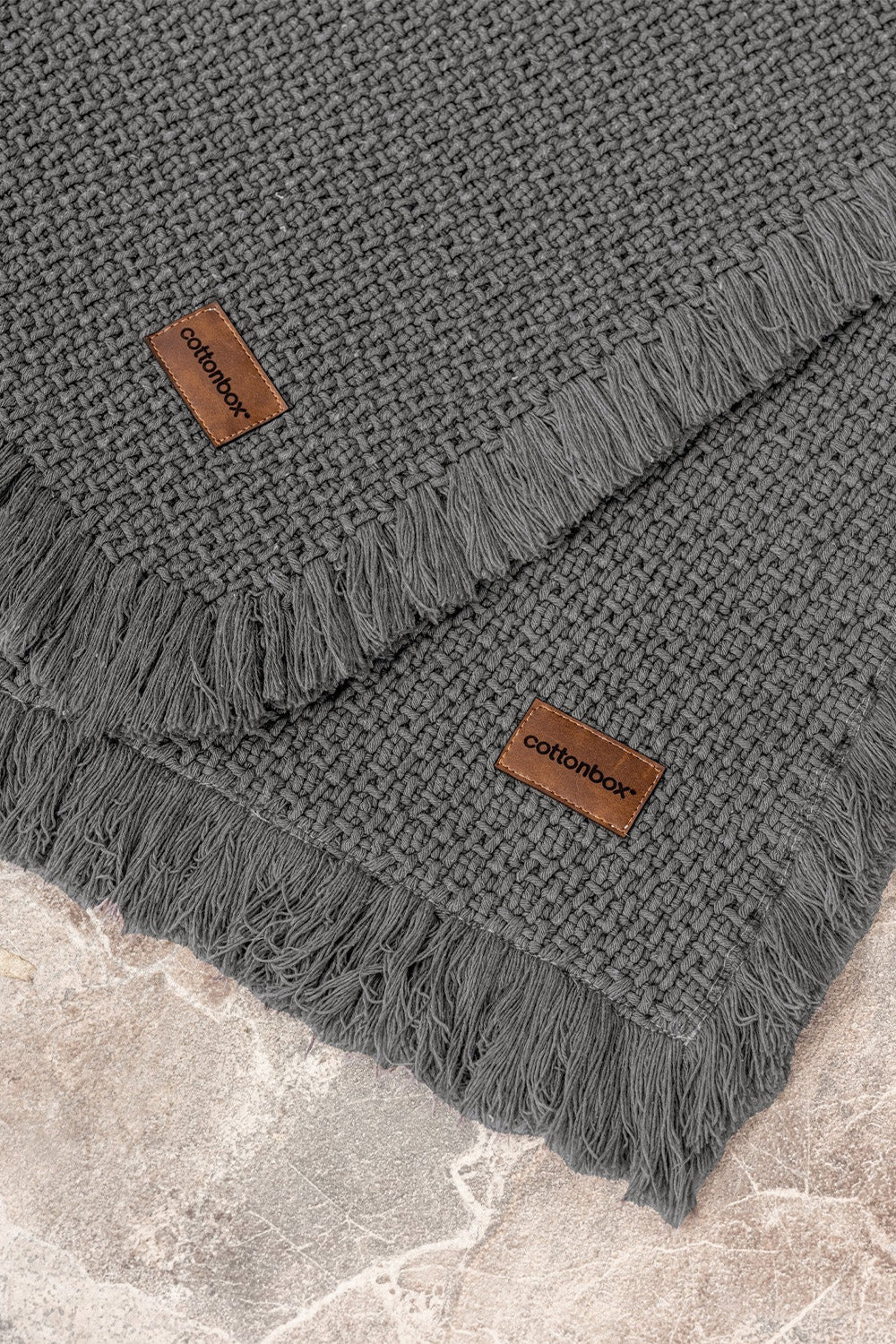 Cotton Box-Bath Rug Set Antrasit 75x125 60x90-Halı-2-fleurdirect.live