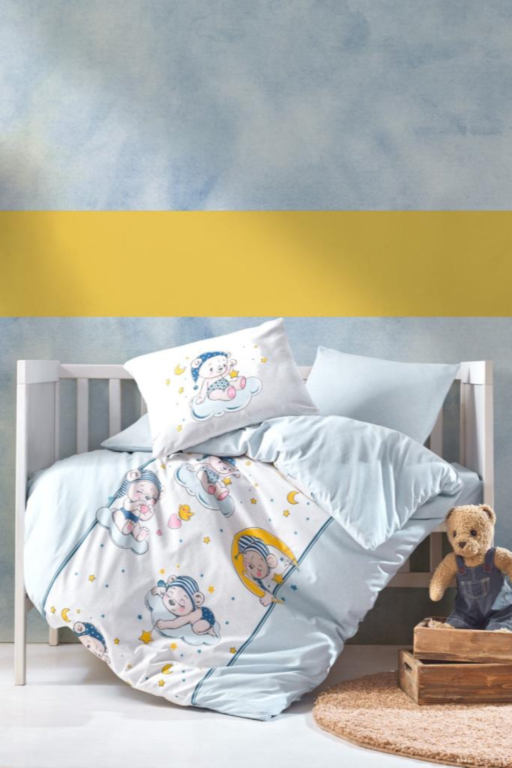 Cotton Box-Cotton Box Bebek Nevresim Takımı Bear Mavi-Bebek Nevresim Takımı-1-fleurdirect.live