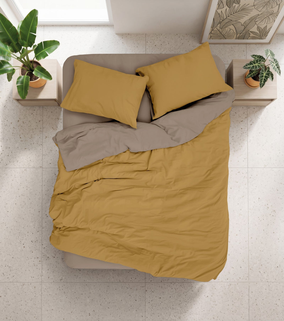  Plain Tek Kişilik Nevresim Takımı Amber-Vizon