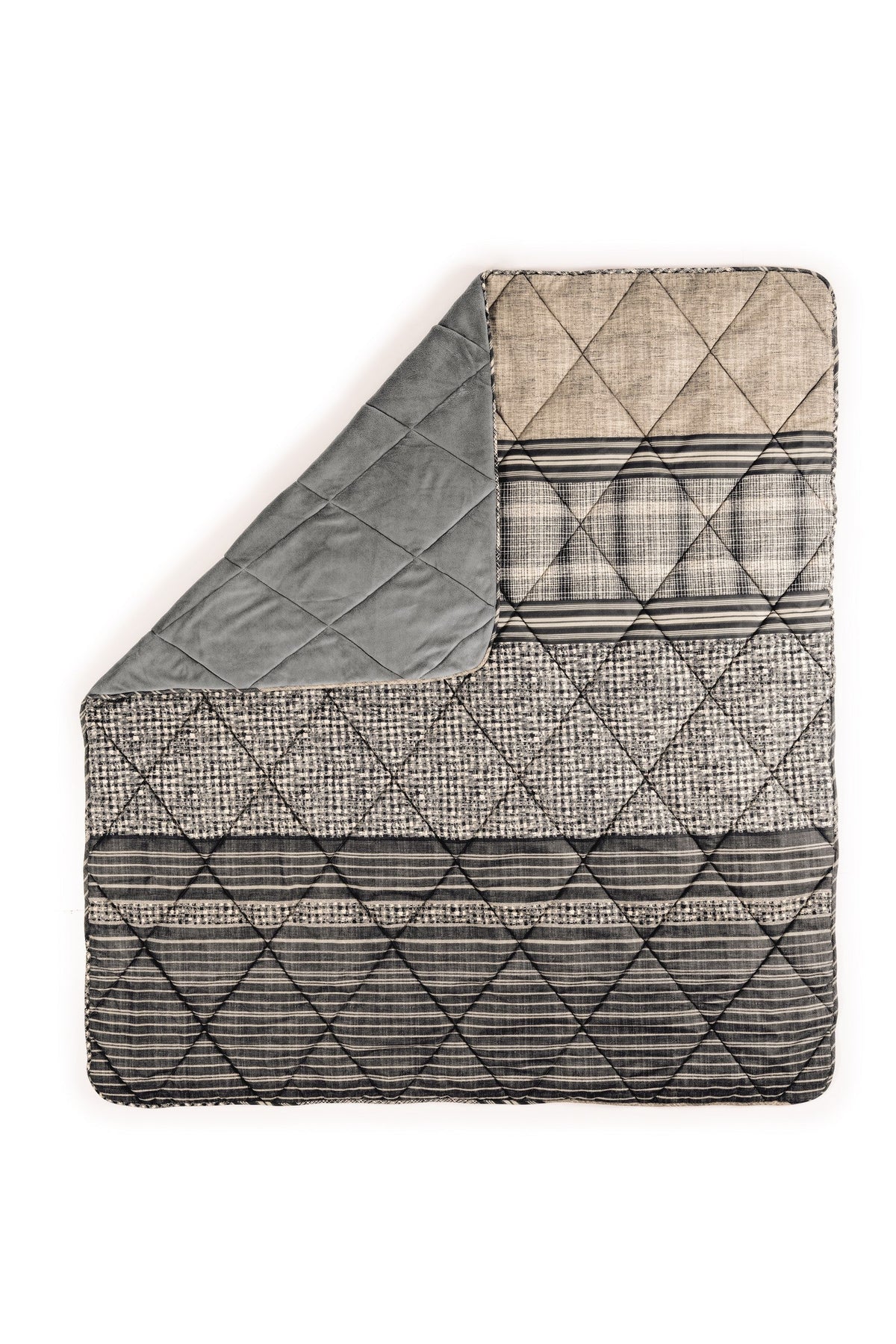 Cotton Box-Cotton Box Velvet Tek Kişilik Yorgan Timbre Antrasit 155x215 Cm-Tek Kişilik Yorgan-2-fleurdirect.live