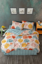 Cozy Home-Cozy Home çift Kişilik Lastikli çarşaflı Nevresim Takımı Modern Mint-Çift Kişilik Nevresim Takımı-1-fleurdirect.live