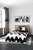 Cozy Home Mono Tek Kişilik Lastikli Çarşaflı Nevresim Takımı Flow Siyah