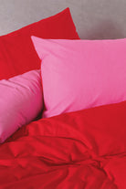 Cozy Home-Popping Colors Tek Kişilik Lastikli Çarşaflı Nevresim Takımı Sage Kırmızı Fuşya-Nevresim Takımı-4-fleurdirect.live