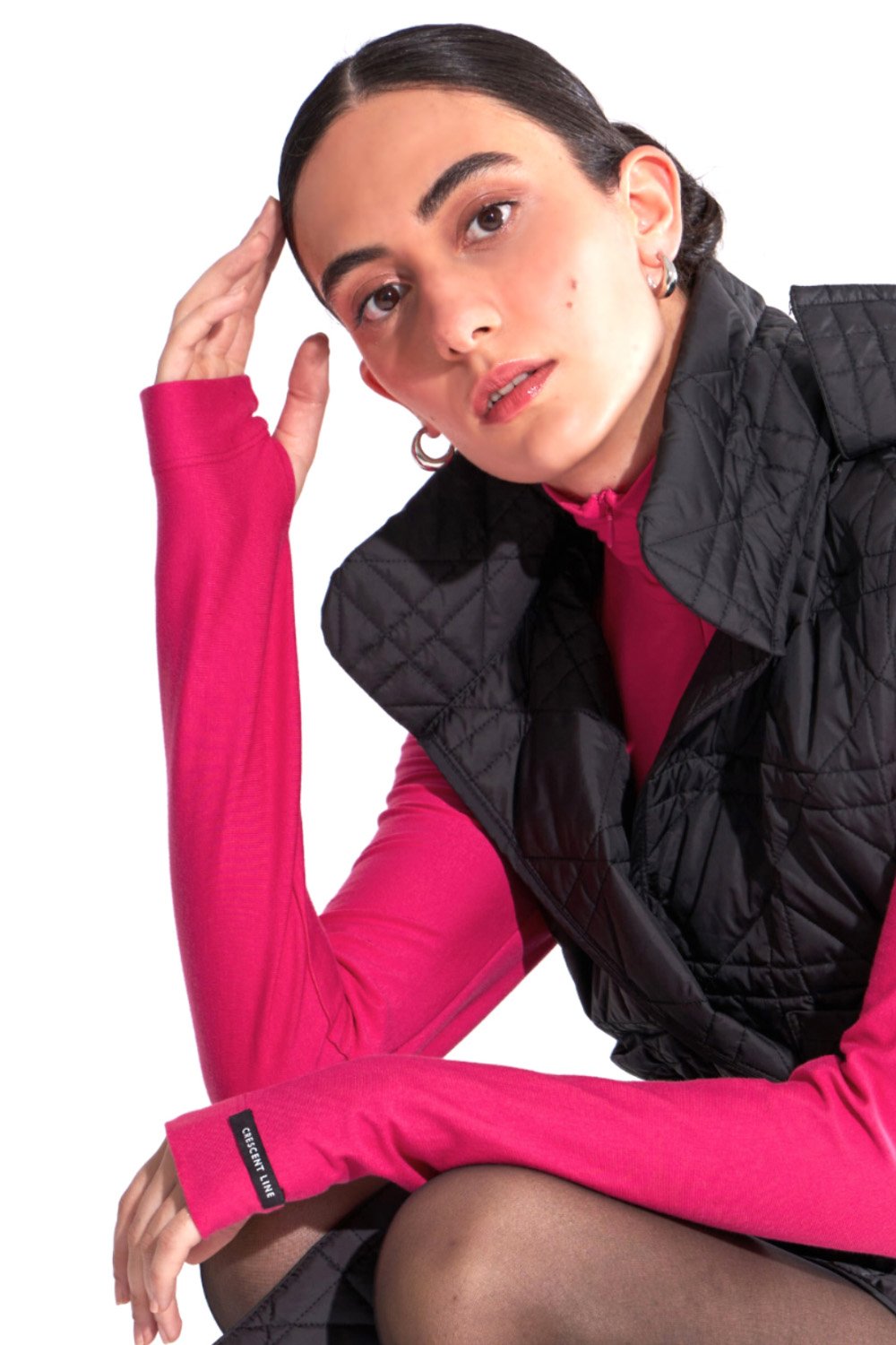 Crescent Line-Shadow Bodysuit Pembe-Bodysuit-4-fleurdirect.live