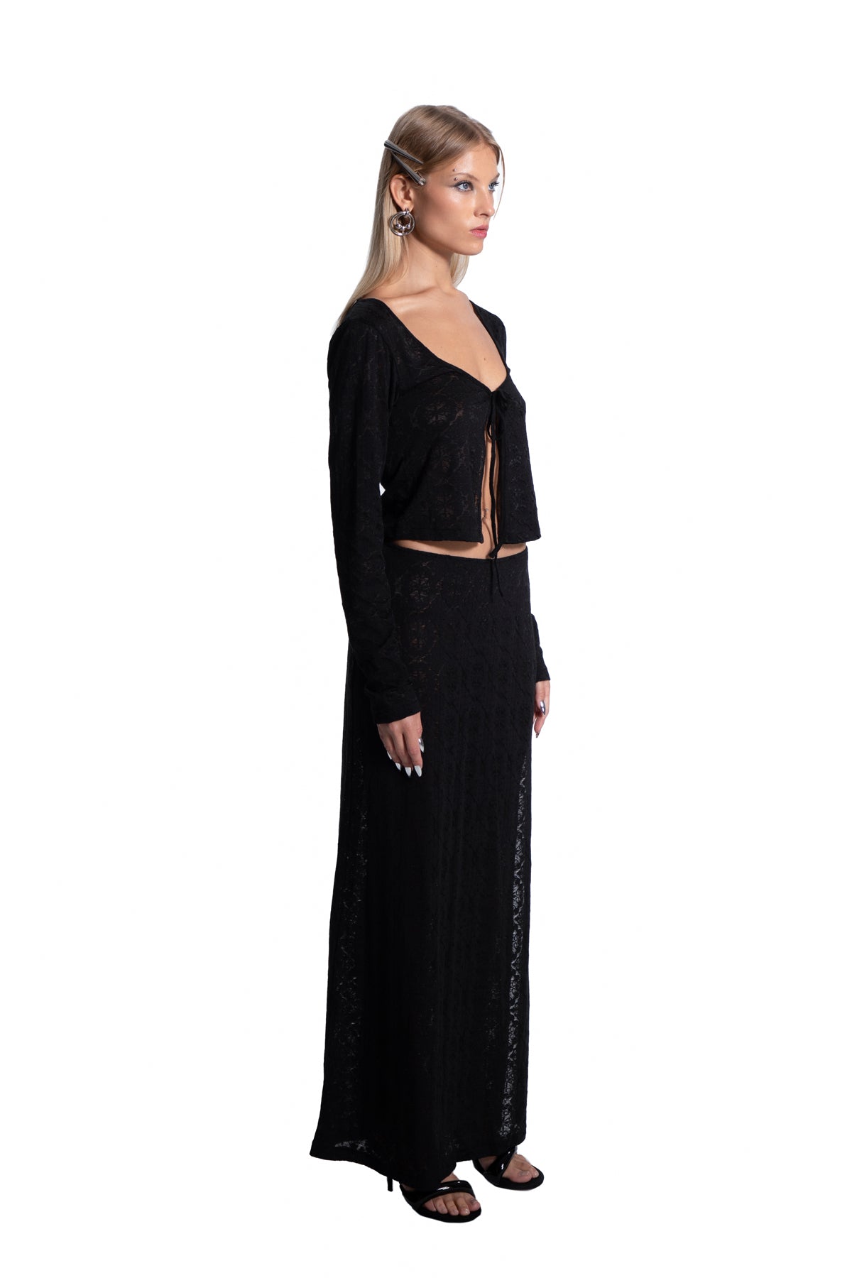 Death Is Easy-Long Sleeve Lace Top-Top-2-fleurdirect.live