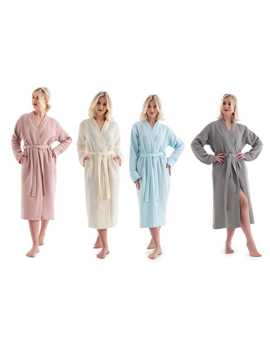 Denizli Concept-Unisex Ki̇mono Müsli̇n Bornoz Havlu Seti̇-Bornoz Seti-17-fleurdirect.live