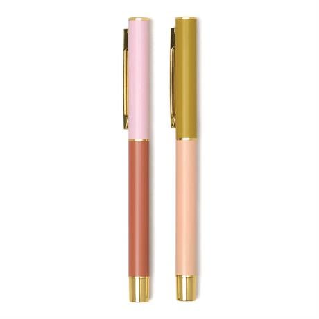 Designwork Ink-Colour Block İkili Tükenmez Kalem Seti Rosewood & Blush-Roller Kalem-1-fleurdirect.live