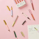 Designwork Ink-Colour Block İkili Tükenmez Kalem Seti Rosewood & Blush-Roller Kalem-3-fleurdirect.live