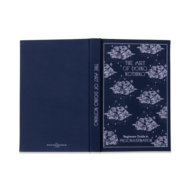 Designworks Ink Retro Kapaklı Defter - Lacivert / Self Help The Art Of Doing Nothing (14.6X21.6 Cm)