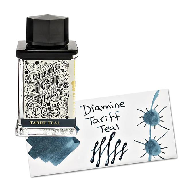 Diamine-Diamine 160. Yıl Dolma Kalem Mürekkebi 75 Ml. Tariff Teal-Mürekkep-1-fleurdirect.live
