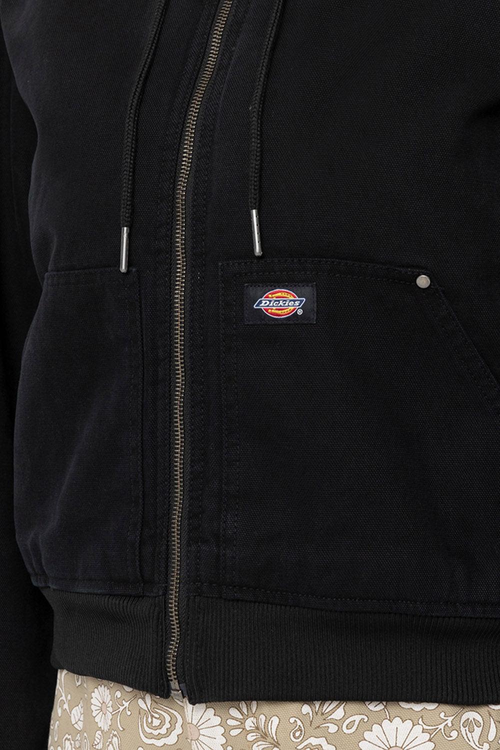 Dickies-Duck Canvas Sherpa Lined Washed Black-Ceket-2-fleurdirect.live