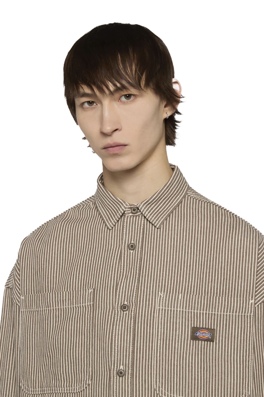 Dickies-Hickory Shirt LS Mushroom-Gömlek-4-fleurdirect.live