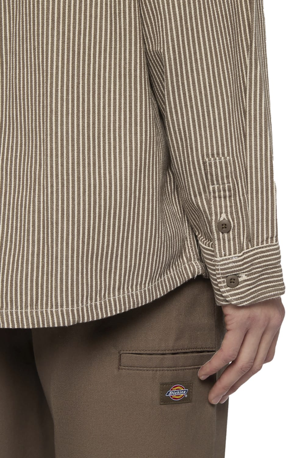 Dickies-Hickory Shirt LS Mushroom-Gömlek-5-fleurdirect.live
