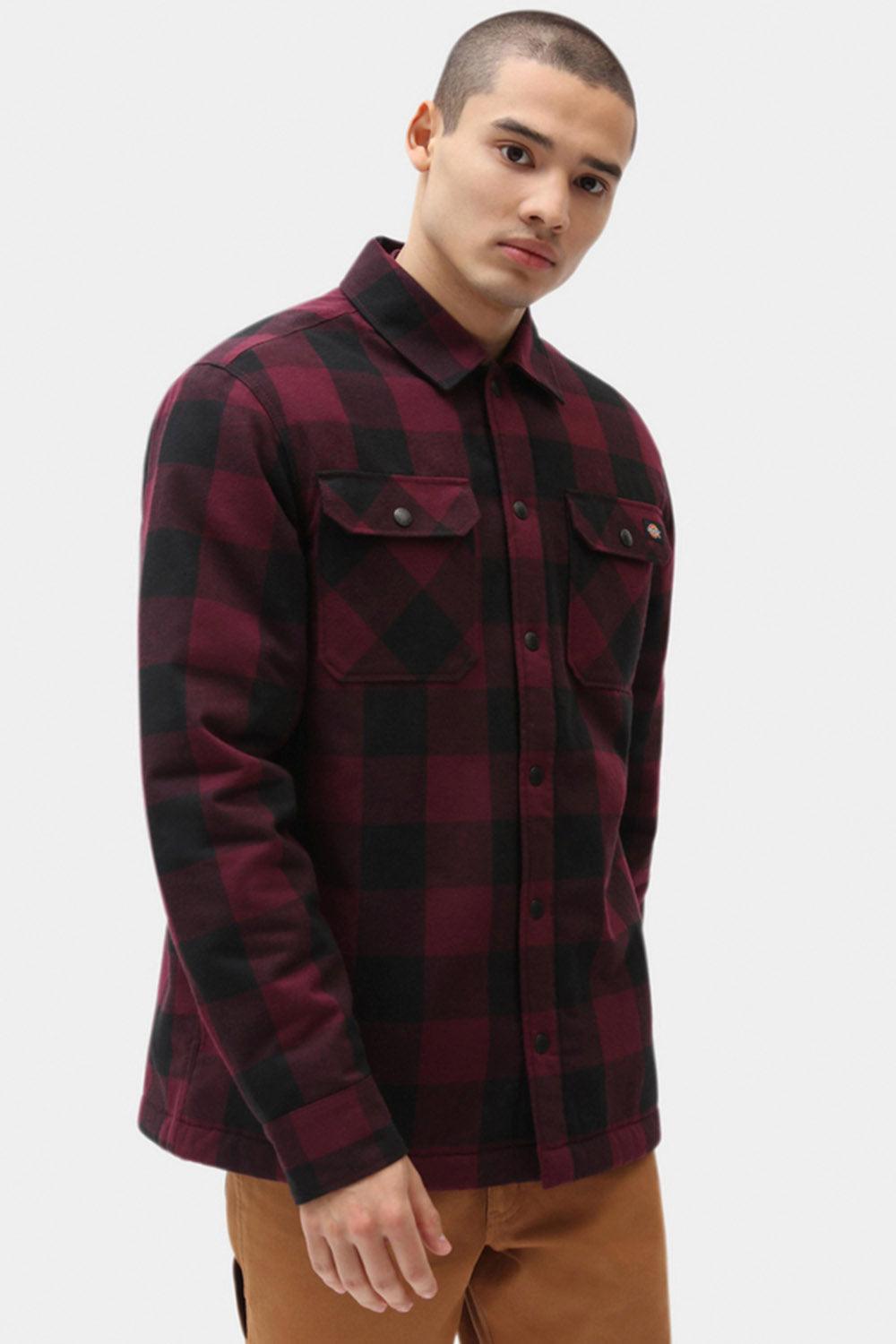 Dickies-Lined Sacramento Maroon-Gömlek-3-fleurdirect.live