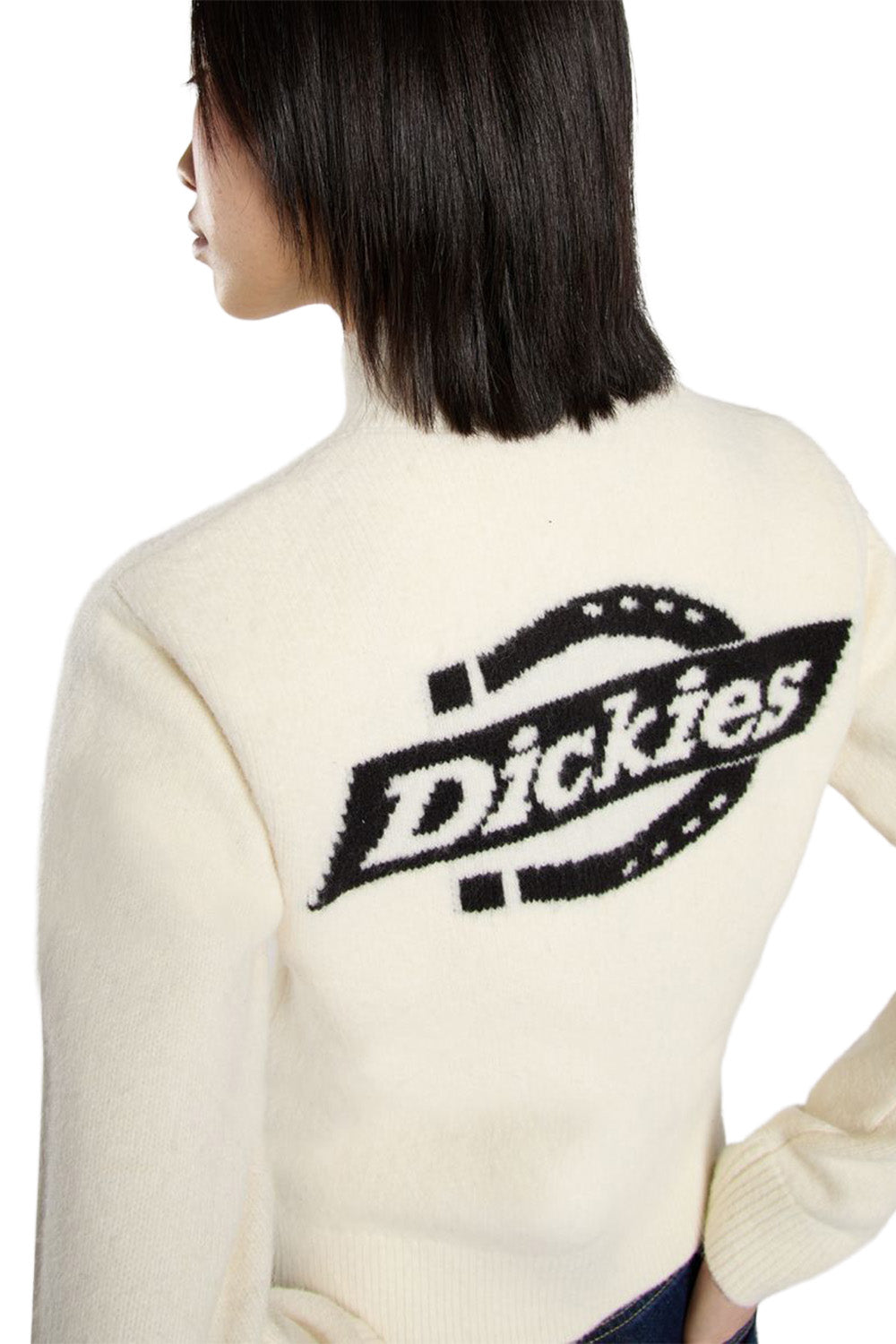 Dickies-Ruston Qz Yarım Fermuarlı Kırık Beyaz Kadın Yün Kazak-Kazak & Triko-3-fleurdirect.live