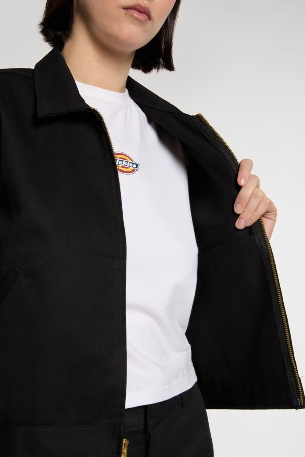 Dickies-Unlined Cropped Eisenhower Jacket Black-Ceket-6-fleurdirect.live