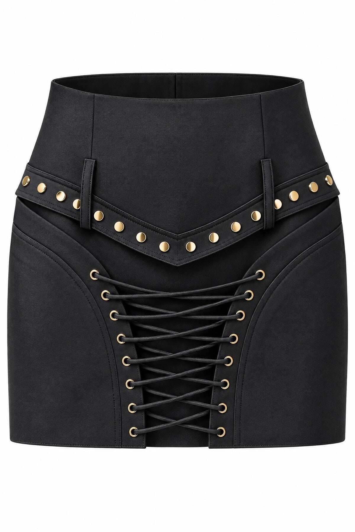 Lace-Up Mini Skirt