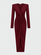 Twist-Draped Midi Dress