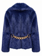 Shawl-Collar Faux Fur Jacket